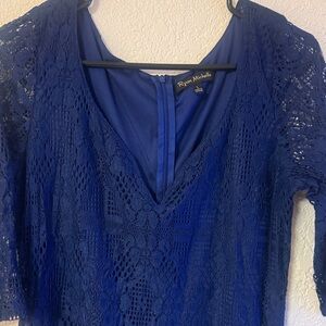Ryan Michelle Royal Blue Lace Blouse